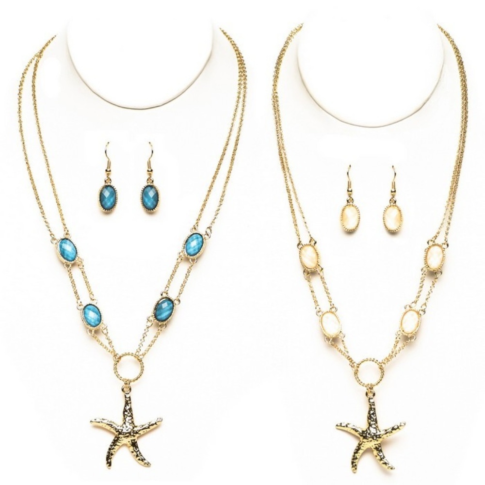 Starfish Necklace and Earrings Set
